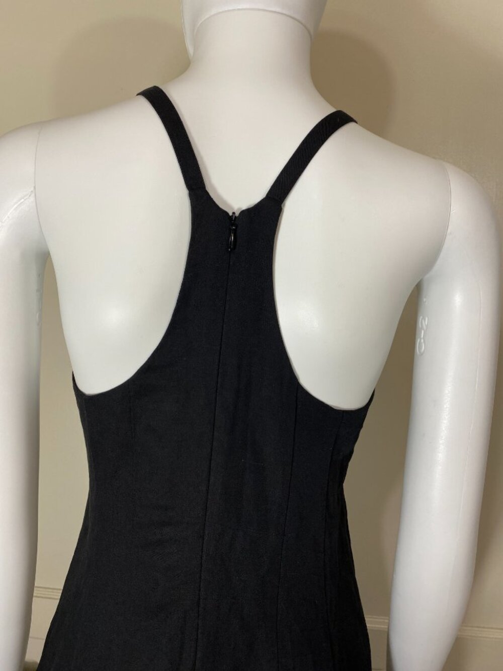 MASSIMO DUTTI Black Linen Blend Halter Midi A-Line Dress EUR 36, US 4 (or $180) - Picture 6 of 12